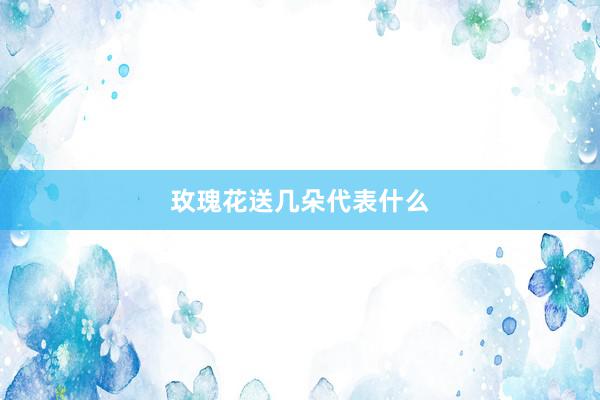 玫瑰花送几朵代表什么